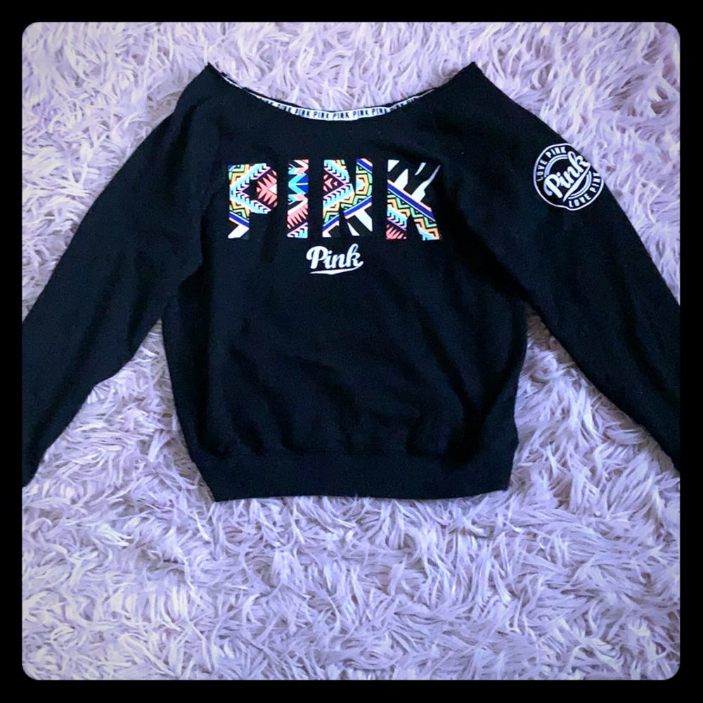 Victoria Secret black off the shoulder sweatshirt